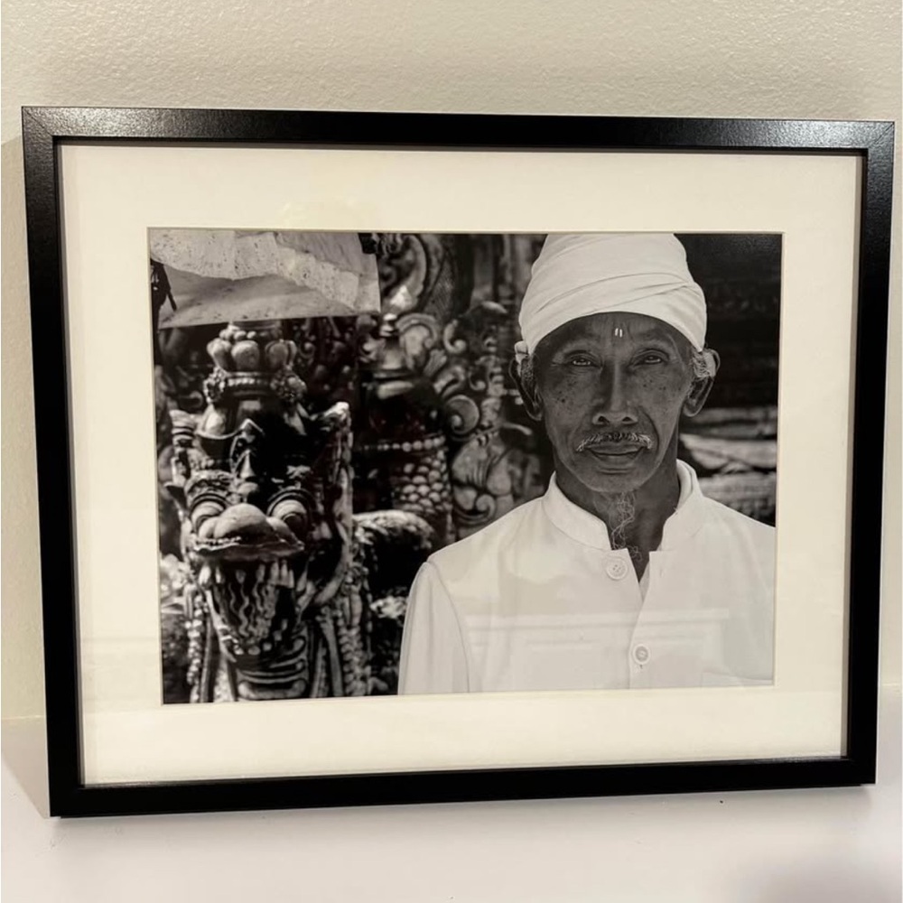 Black and White Framed Art of a Balinese priest - Picture 3 of 5